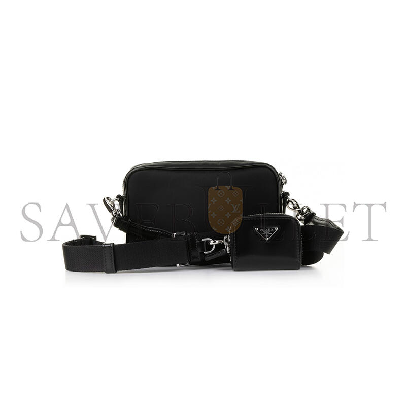 PRADA SHOULDER BAG IN RE-NYLON AND BRUSHED LEATHER 2VH172 (18*11.5*5cm) 